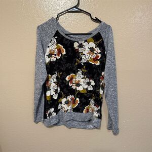 Kut from the Kloth Floral Blouse Petites L Multicolor Long Sleeve